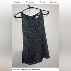 nike dri fit grey tank medium